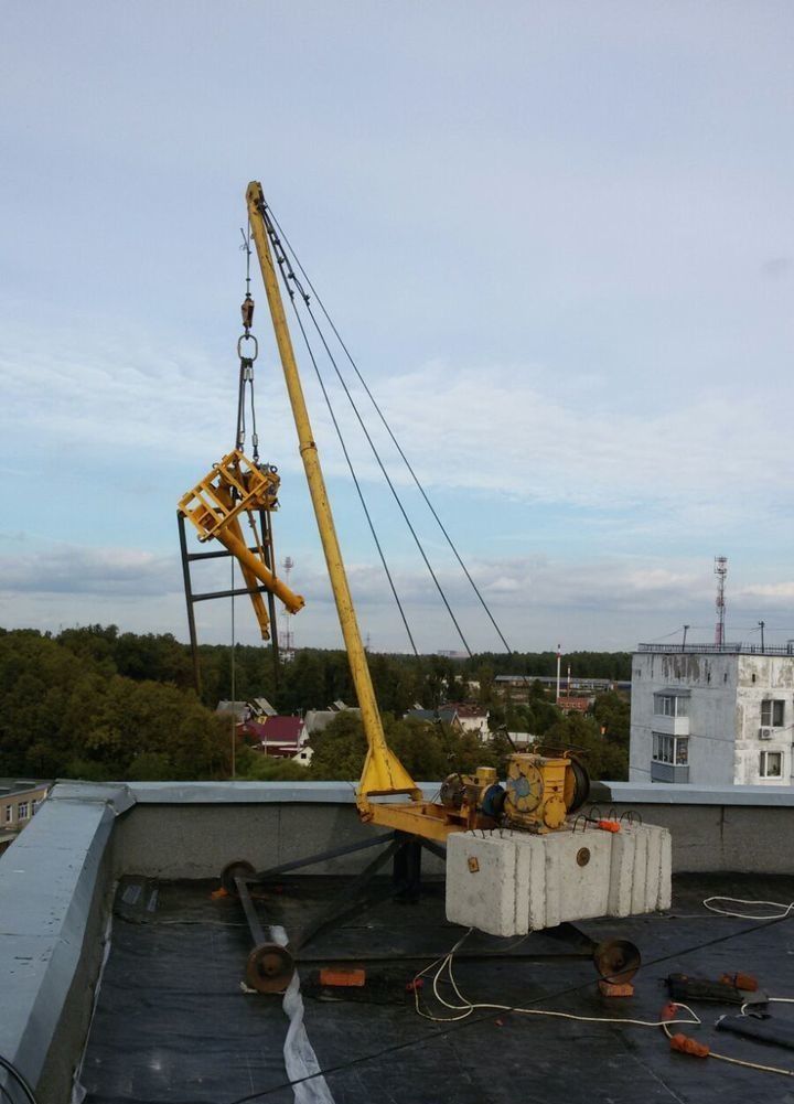 Подъем груза лебедкой на высоту)